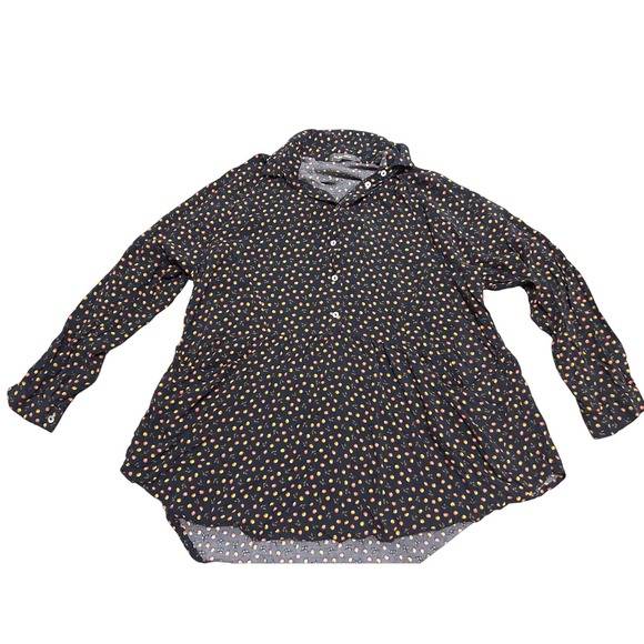 Alembika Button Top Fruit Print Asymmetric Hem Size 4 US 12 14‎ Lagenlook - Picture 8 of 13